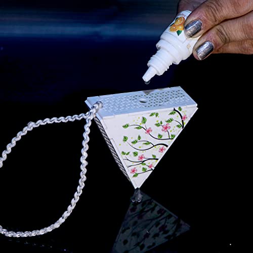 Image of Acrylic Pendant Air Freshener| Hanging Car /Home /Office Perfume | Long Lasting Natural & Organic Air Freshener | Long Lasting Deodorizer | Aroma Diffuser Car Air Purifier (Triangle - Lily)