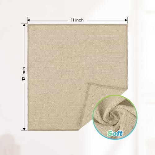Image of HOMEXCEL Brown Microfiber Cleaning Cloth, 24 Pack Absorbent Cleaning Rags, Lint-Free, Streak-Free Cleaning Towels for Car Kitchen House, 12 inchX11 inch