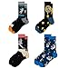 HSELL Mens Funny Dress Socks with Novelty Space Exploration Pattern Crazy Design Breathable Cotton Socks Gift for Astronauts Lover