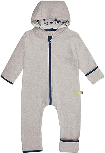 loud + proud Unisex Baby Fleece, Gots Zertifiziert Overall, Silver, 74-80 EU