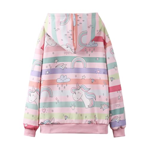 Image of WELAKEN Girls and Toddlers' Pullover Printed Hoodie Sweatshirt with Kangaroo Pocket