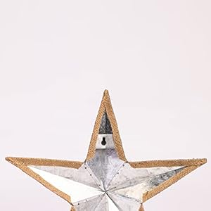 Cwi gifts metal and burlap patriotic barn star 18 american flag hanging star farmhouse wall decor 1  urban country home decor