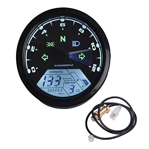 Welugnal 199 KMH MPH 12000 RPM LCD Digital Speedometer Tachometer Odometer kmh for Honda Motorcycle Sctoor Golf Carts ATV