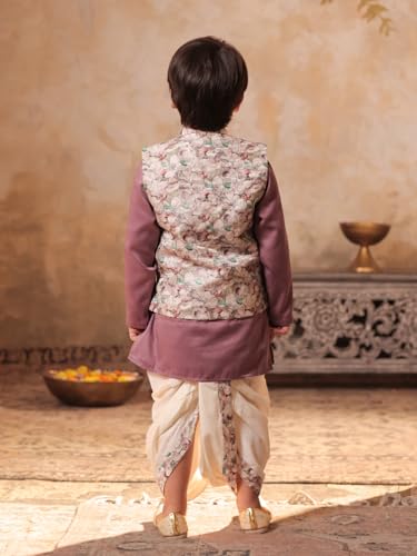 Image of AJ DEZINES Kids Ethnic Wear Kurta Waistcoat and Dhoti Pant for Boys