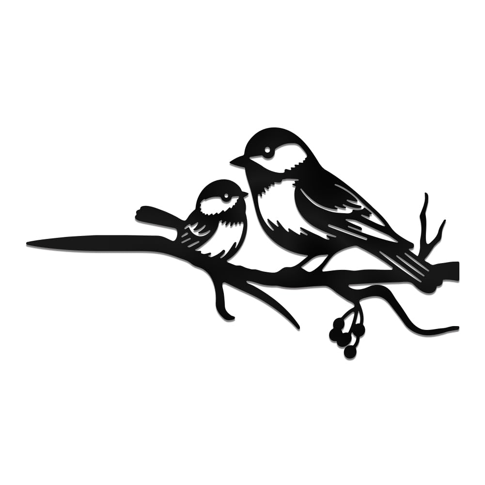 Oiseaux arbre art en métal contre les murs vides ornement silhouette d'oiseau pour cour