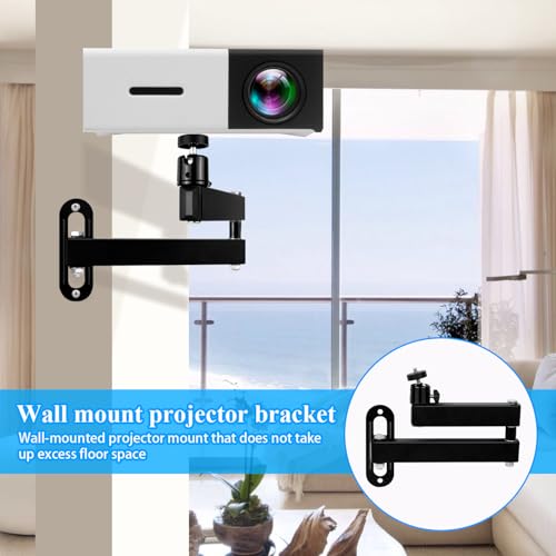 letuxaamz Projector Stand Beamer Halterung Wand, Metallhalter Multi-Winkel Verstellbare Projektorhalterung Anzug für Projektor/Überwachungsbügel mit 1/4-Zoll-Schraubschnittstelle Gelenkarm Halterung
