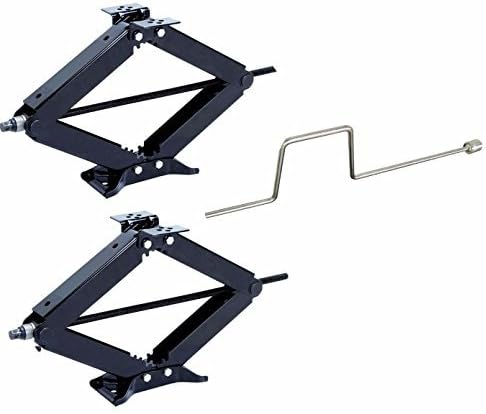 Duraself New Set of 2 2500 LB 24" RV Trailer Stabalizer Leveling Scissor Jacks w/Handle