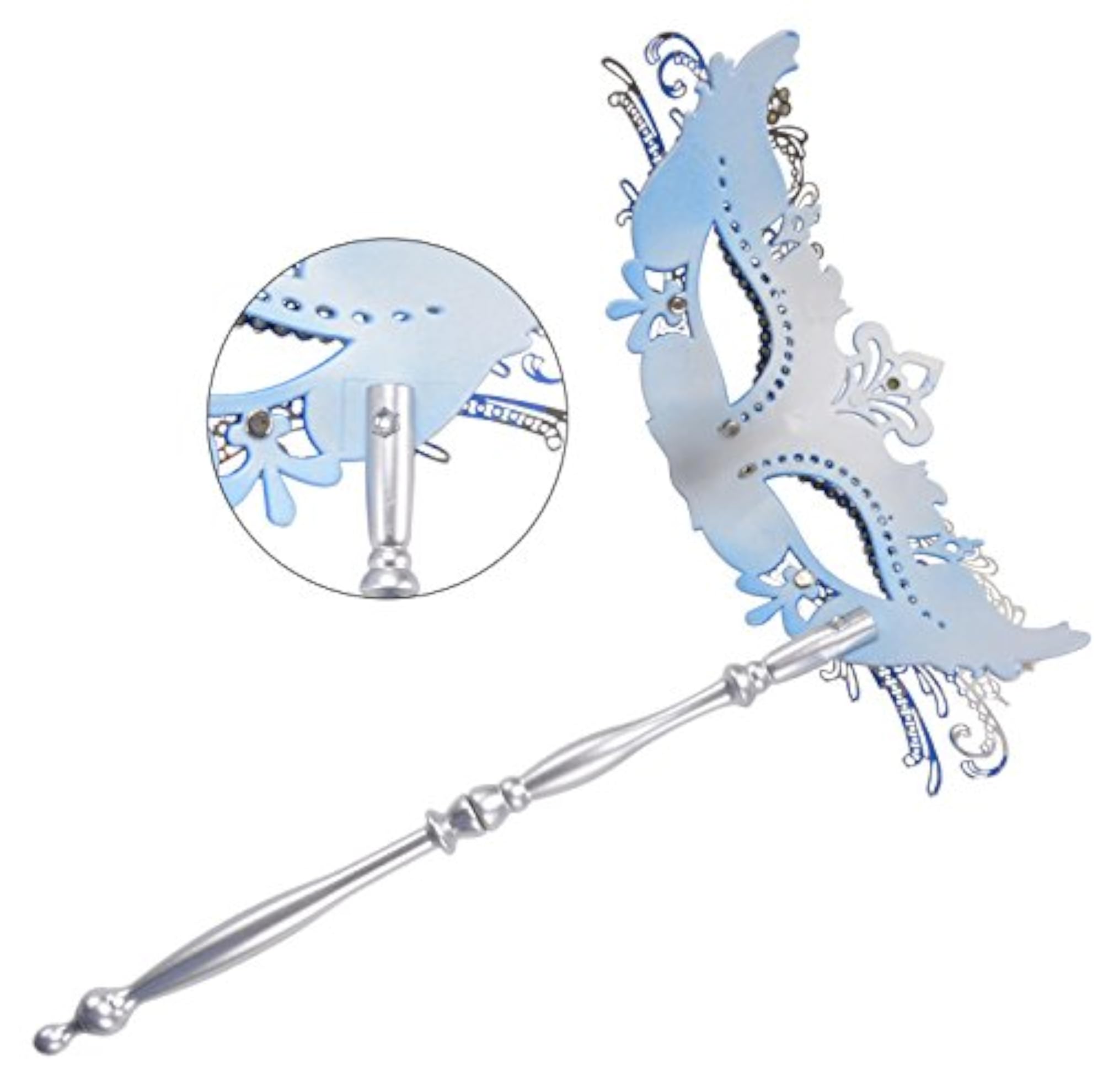 Masquerade Mask, Fashionable Venetian Design with Holding Stick