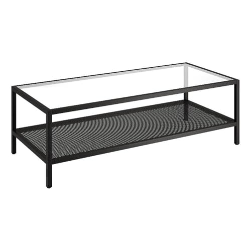 Image of Henn&Hart 54 inch Wide Rectangular Coffee Table in Blackened Bronze, Modern coffee tables for living room, studio apartment essentials