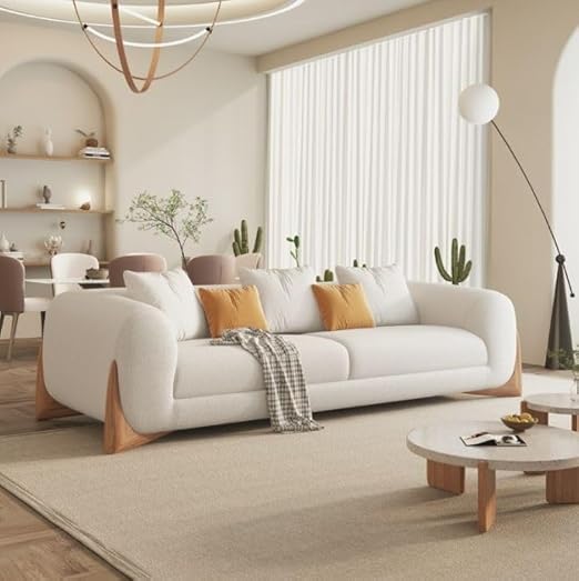 Image of A to Z Furniture Classic Chesterfield Sofa Set Luxury Chesterfield Sofa in for Home Living Room & Office (Beige)