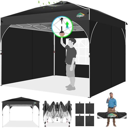 Cobizi Tonnelle Pliante 3x3 Imperméable Tonnelle De Jardin Exterieur,3 Panneaux Latéraux,Tonnelle Pliante Imperméable,Convient pour Le Camping, Les Festivals, Barnum...