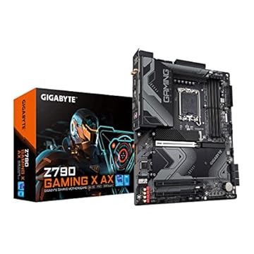 GIGABYTE Z790 Gaming X AX (LGA 1700/Intel/Z790/ATX/ DDR5/M.2/PCIe 5.0/USB 3.2 Gen2X2 Type-C/Intel Wi-Fi 6E/2.5GbE LAN/Q-Flash Plus/EZ-Latch Plus/Placa-mãe para jogos)