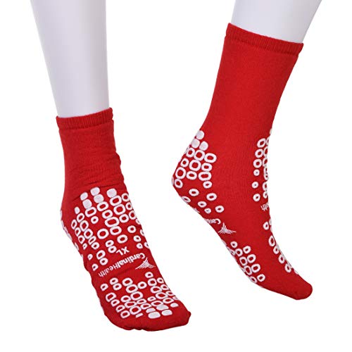Cardinal Health 68125-RXL Terry in Double Tread Patient Safety Slippers, Red, X-Large, Case of 48 Pairs