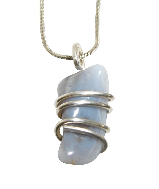 Genuine Ellensburg True Blue Agate Pendant Sterling Silver/Real Crystals/Chalcedony/Rare as Diamonds/Third Eye/Washington #170