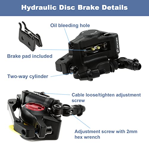 Petchor Hb-100 Line Pulling Hydraulic Disc Brake Calipers, Mechanical Disc Brakes For Mtb, Mountain Bike, E-Bike And Electric Bike 2Pcs Front/Rear Black #TOP1