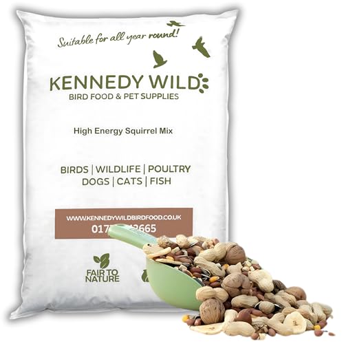 Kennedy Wild High Energy Squirrel Food Mix (13kg) Premium Mix of Peanuts Hazelnuts Walnuts Almonds Banana Chips & Apple. Specially Formulated for Squirrels.