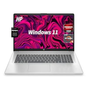 HP Computadora portátil FHD de 17.3 pulgadas | AMD Ryzen 5, 8 GB LPDDR5 de RAM | Almacenamiento de SSD PCIe NVMe de 512 GB, tipo C/A, HDMI, cámara de privacidad, Bluetooth, Wi-Fi 6, Windows 11 Home