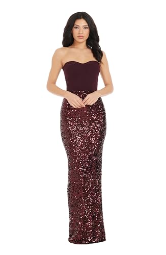 dress the population vada paillette strapless gown Vada Dress XXL / Opal