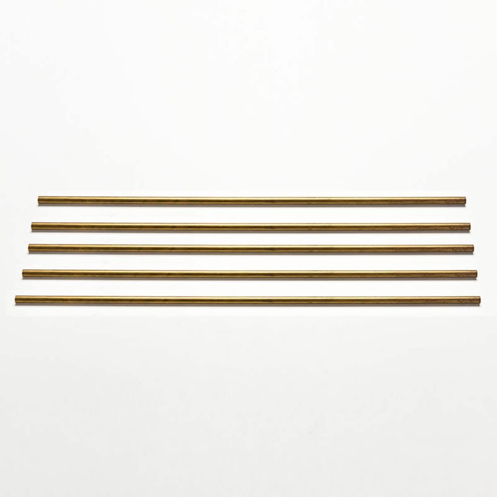 Tube Rond En Laiton - Diamètre 3mm Extérieur / 2mm Intérieur - Longueur 250mm - Lot De 5 - Pour Modélisme, Bricolage