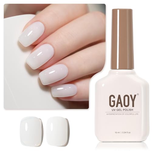 GAOY Jelly Gel Nail Polish, 16ml Sheer Translucent Soak Off Gel Polish, UV Light Cure for Nail Art DIY, 2899 Jelly White