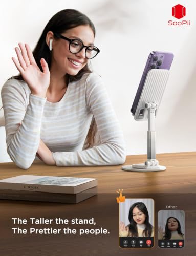 Image of SOOPII Desktop Premium-A Quality Mobile Phone Stand + Tablet Stand, Tab Stand, Mobile Holder, Adjustable & Foldable Mobile Stand, Stand for Mobile Phone and Tablet