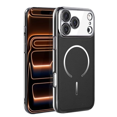 Étui iPhone 17 Pro magnétique noir pour charger sans fil au bureau