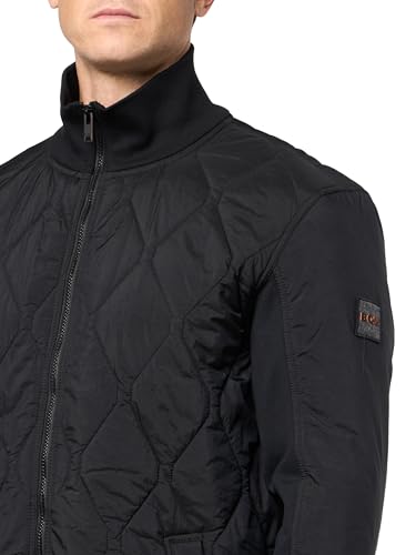 Image of BOSS Men's Quilted Detail Zip Up Jersey Jacket