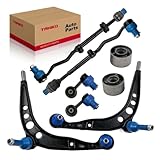 8PCS Front Suspension Kit Lower Control Arms Ball Joints Bushing Sway Bar Links Tie Rod Assembly Fit for 1984-1993 BMW E30 318i 318is 325e 325es 325is 325i