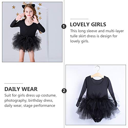KESYOO 1 Unidade Primavera E Outono Crianças Gaze Vestido Desgrenhado Saia Tutu Saia Balé