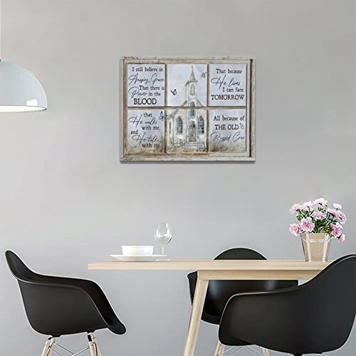 Religious Wall Art Christian Church Butterfly Amazing Grace Pictures Wall Decor Country Rustic Canvas Prints Paintings Framed Artwork Home Decorations For Bathroom Living Room Bedroom Kitchen 16"X12" #TOP2