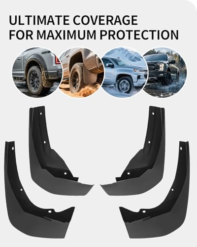Image of Heavy-Duty Mud Guards & Splash Flaps for 2019-2022 Honda Pilot, Full 4-Piece Set (Front + Rear)