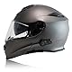 ORIGINE Motorradhelm Bluetooth Klapphelm Integralhelm ECE Mit Doppelvisier (Titanium,M)