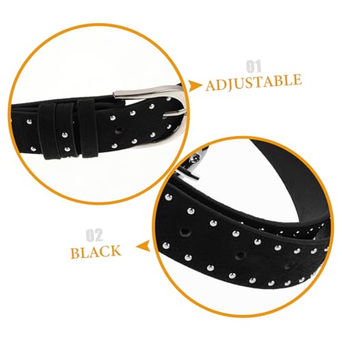Women Suede Belt with Zinc Alloy Buckle for Jeans and Dresses Unique Punk Style Waist Accessory for Fashion Statement and Cosplay3