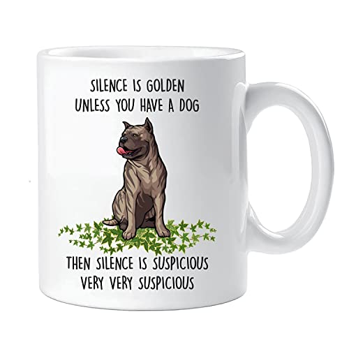 Funny Perro de Presa Canario Coffee Mug, Silence is Golden Perro ...