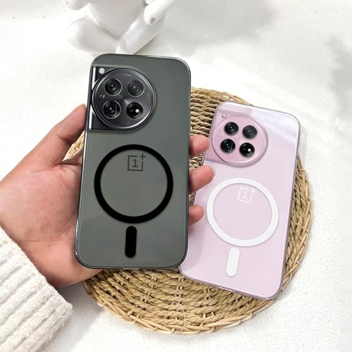 Image of COLORflow Back Cover Compatible with OnePlus 12 5G | White Crystal Clear | MAG-Safe | Slim Soft Touch Case with Anti-Slip Grip & Camera Protection