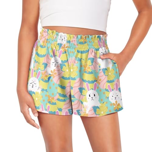 Xhuibop Girls Shorts Size 1-16 Years Old High Waisted Shorts for Kids 2 in 1 Shorts Comfortable Athletic Shorts with Pockets