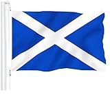 G128 Scotland Scottish Flag | 3x5 Ft | LiteWeave Pro Series Printed 150D Polyester | Country Flag, Indoor/Outdoor, Vibrant Colors, Brass Grommets, Thicker and More Durable Than 100D 75D Polyester