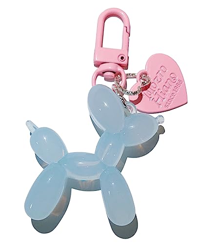 LAEKOU Jelly Balloon Dog Design Keychain for Women, Cute Girls Key Chain, Bag Charms Accessories for Car Purse Backpack
