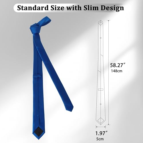 Image of Landisun Black Tie Men Women Solid Skinny Ties Slim Ties Satin Tie