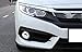 iJDMTOY OEM Replace Xenon White LED Halo Angel Eyes Projector Lens Retrofit Fog Lamps Compatible With 2016-2021 Honda Civic Sedan/Coupe/Hatchback