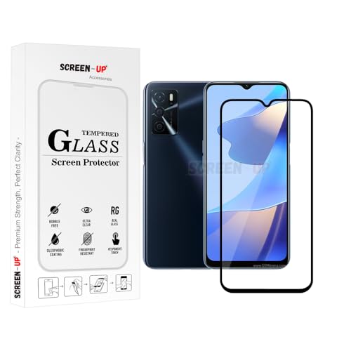 Image of ScreenUp Tempered Glass For Oppo A16 - Ultra Clear, 9H Scratch Resistant, Full Coverage, Easy Install Screen Protector
