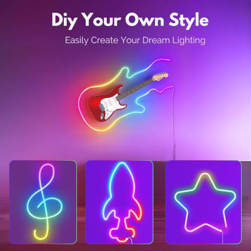 Image of Neon Rope Wall Light - Flexible LED Light for Wall Decor, Bedroom, Office, Living Room, Gaming Setup & More (3 Meter Length)