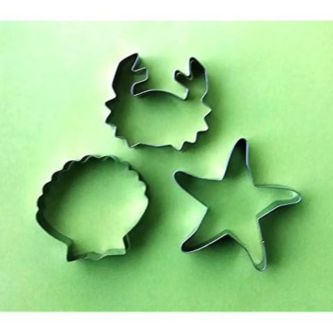 Ocean Creature Cookie Cutter Crab Starfish Shell Biscuit Stainless Steel Fondant Baking Mold Set Cover