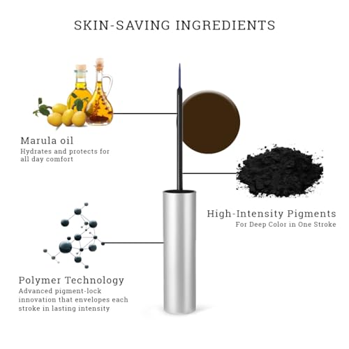 Image of Demi-Matte Liquid Eyeliner, 24-Hr Longwear, Cedar Kiss 3.5ml | Waterproof, Smudge-Proof, Ultra-Fine Precision Tip, Intense Color Payoff, Quick Drying, No Clumping