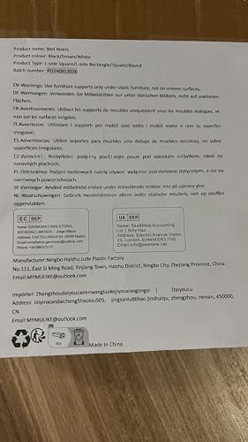 Elevador de muebles de 7 cm y soporte resistente para camas y sofás en color marrón 3
