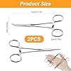 Ainiv 2 Piece Hemostat Curved and Straight Stainless Steel Self-Locking Fishing Forceps Piercing Remover Tool Piercing Grabber Tool for Nurses Pet Grooming Care Fishing DIY Crafting(5") #1