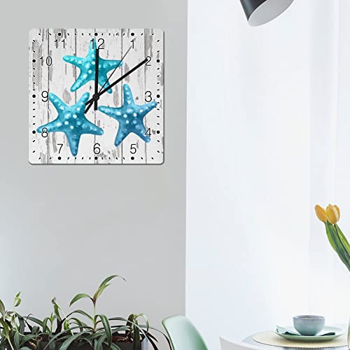 Horloge murale rustique en bois décoration plage vintage 30cm