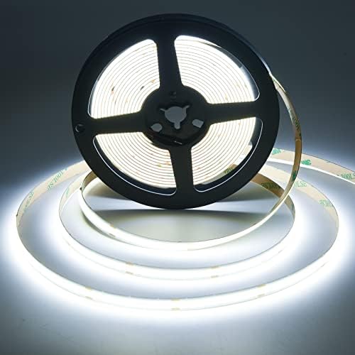 SIRYYUI 12V COB LED Strip Lights 5M, 6000K Daylight White High Density
