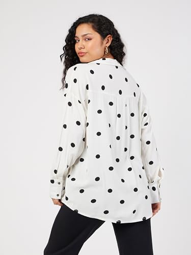 Image of Sassafras Women Polka Dot Oversize Shirt