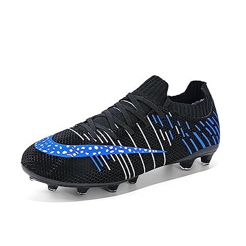 Zapatos Fútbol para Niños Spikes Zapatos de Pastizales Entrenamiento Al Aire Libre Zapatos de Fútbol Profesional Zapatos Fútbol para niñas Botas de Fútbol Negro EU39